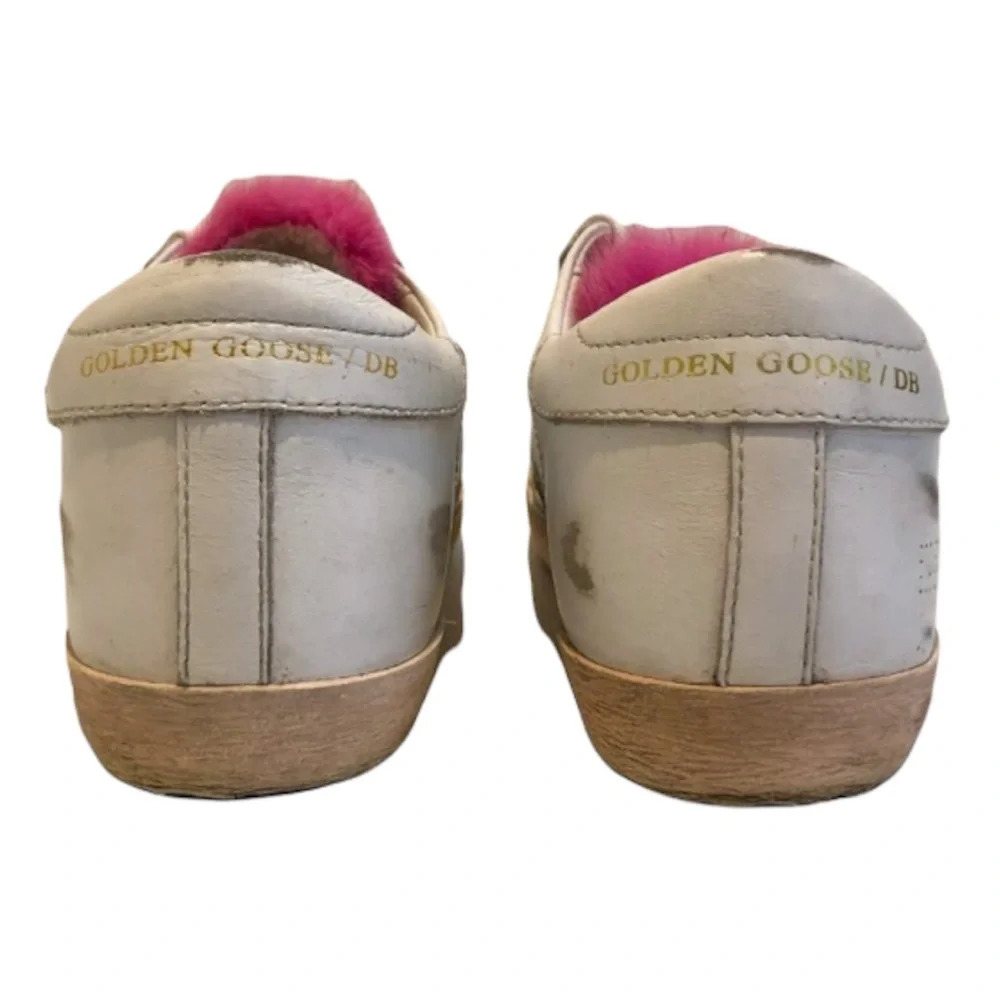 Golden Goose Pink Mink Tounge Lace Up White Leather Designer Superstar Sneakers - Picture 7 of 12